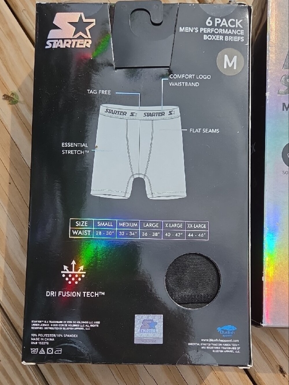 STARTER Men's Performance Boxer Briefs - Black - Picture 2 of 5